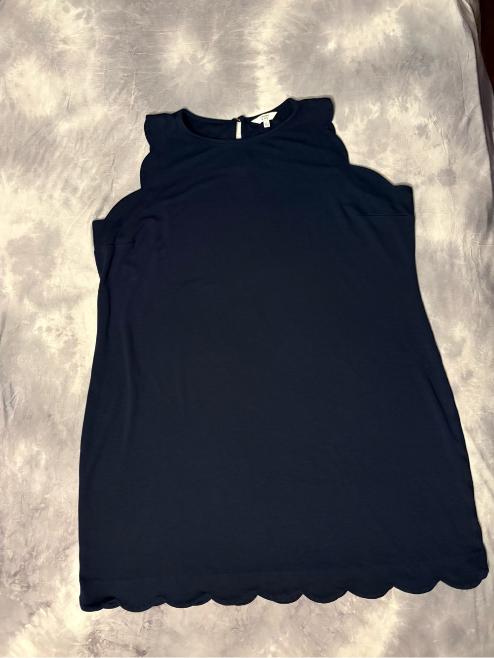 Crown & Ivy brand Navy color  Scallop Hem Sleeveless Dress